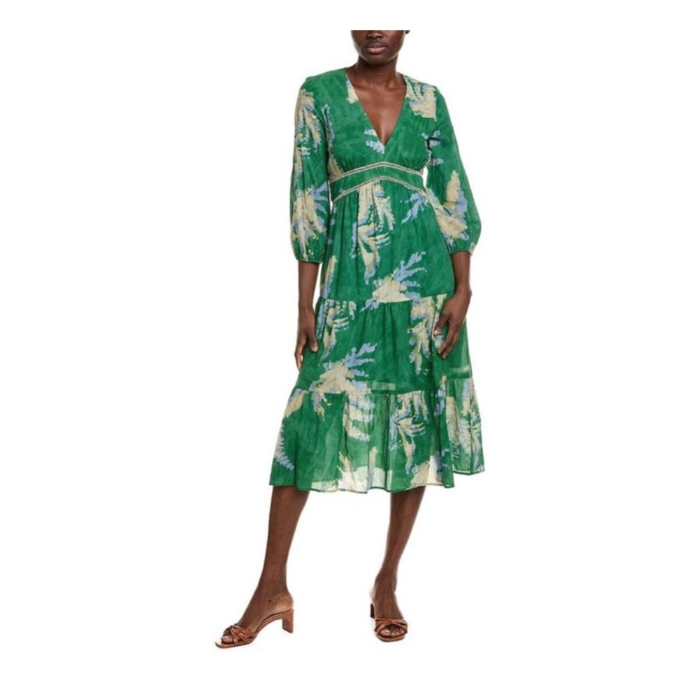 Ba&Sh Womens Parela Midi Dress, Green small flaw